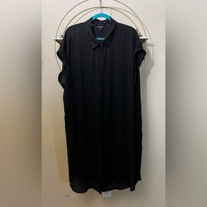 Georgette knee length button up tunic wide arm holes